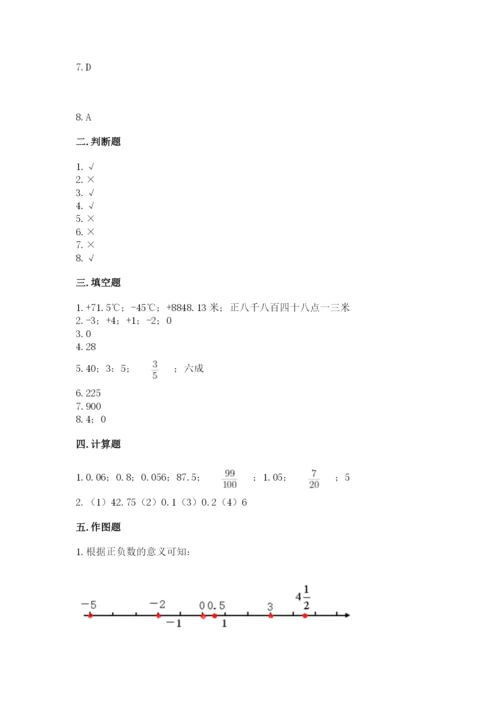 沪教版小学六年级下册数学期末综合素养测试卷及答案（全国通用）.docx