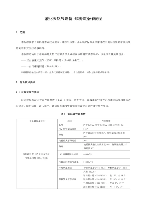 液化天然气设备卸料臂操作专项规程.docx