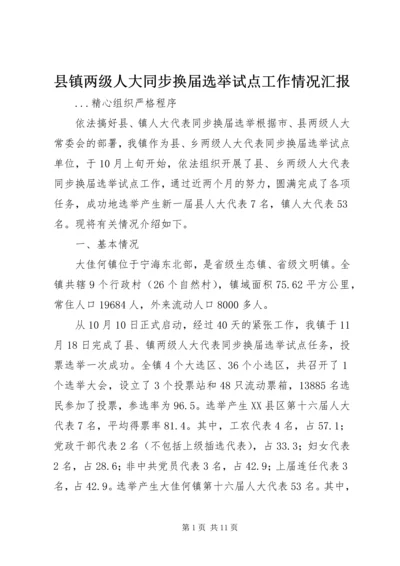 县镇两级人大同步换届选举试点工作情况汇报.docx