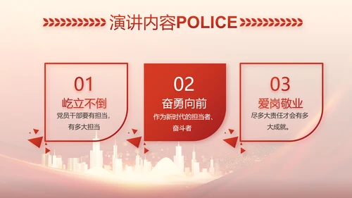 红色大气公安警察训词工作总结PPT