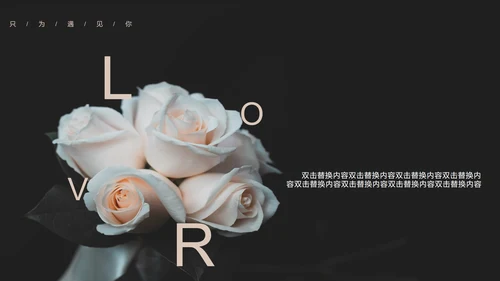 黑色简约风浪漫邂逅情人节PPT模板
