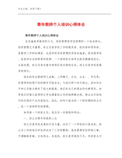 最新青年教师个人培训心得体会范文9篇文档汇编.docx