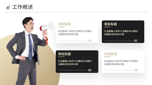 商务黑金风工作总结汇报通用PPT模板