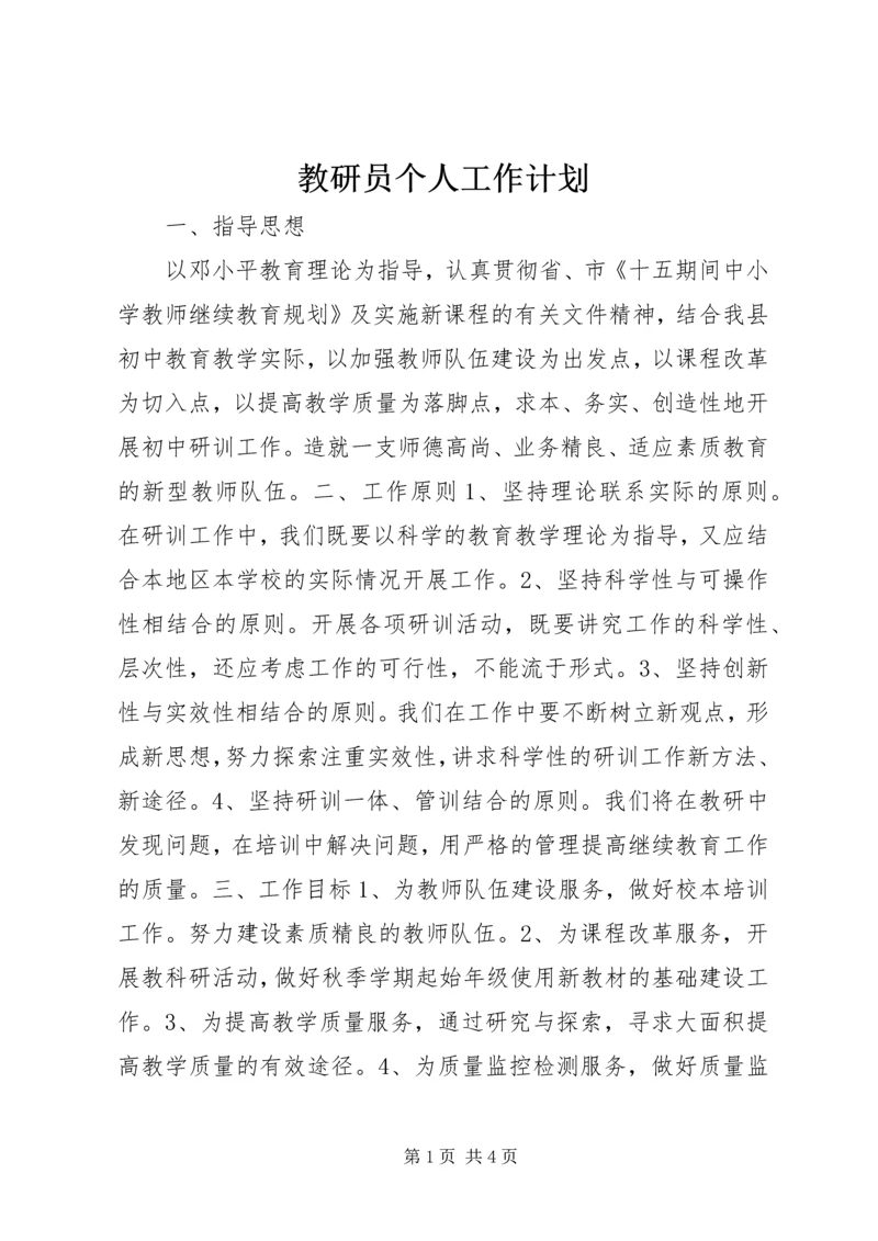 教研员个人工作计划.docx