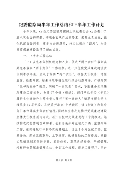 纪委监察局半年工作总结和下半年工作计划.docx