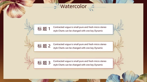 手绘水彩风纯棉家纺产品介绍动态PPT模板
