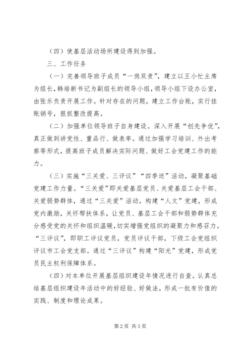 阜康总工会在创优争先活动中开展基层组织建设年的实施方案_1.docx