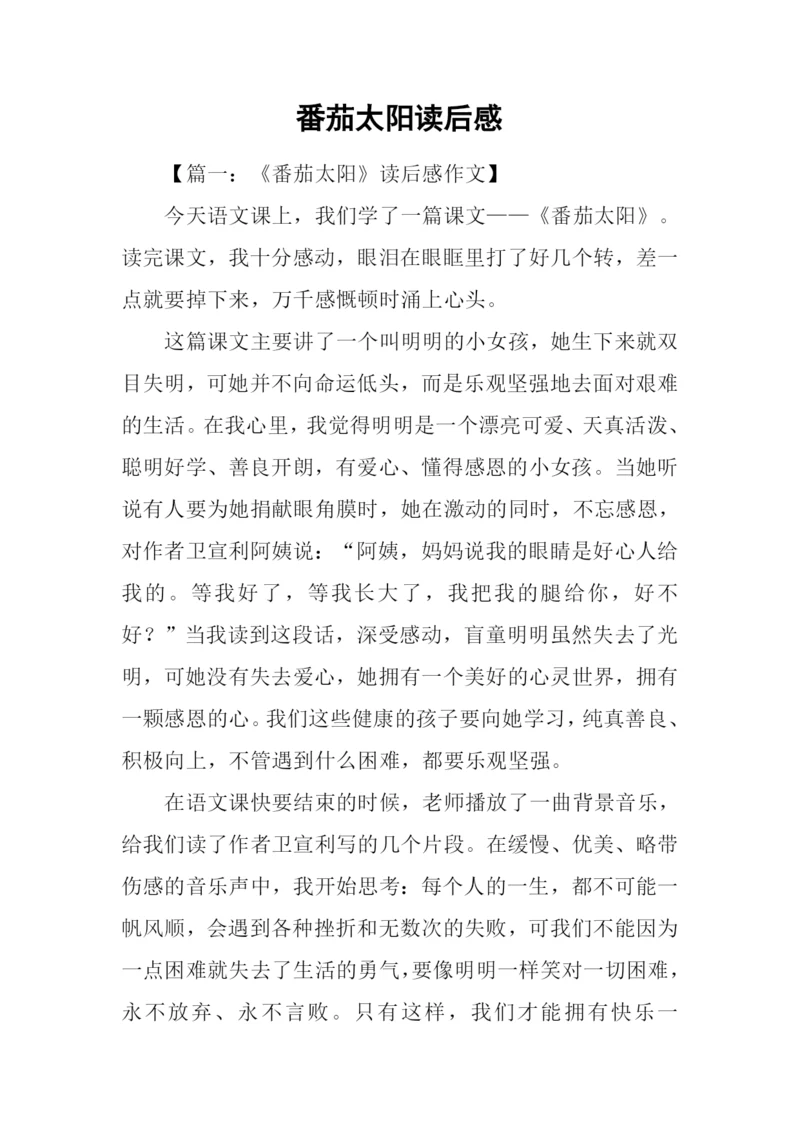 番茄太阳读后感.docx