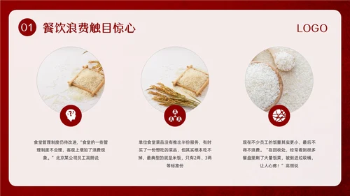 红色简约珍惜盘中餐光盘行动PPT模板宣传PPT动态PPT世界粮食日