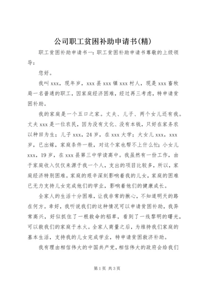 公司职工贫困补助申请书(精) (3).docx