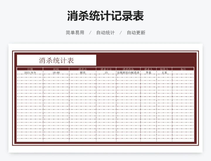 消杀统计记录表