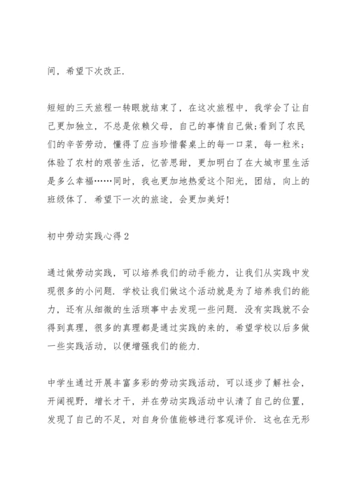 初中劳动实践心得10篇.docx