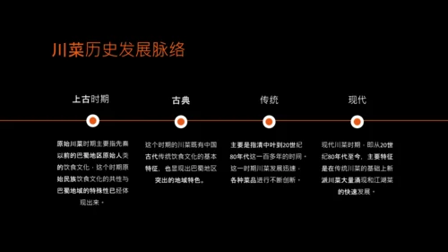 橙黑色中国美食川菜介绍PPT模板