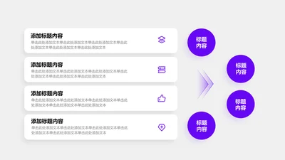关系页-紫色简约风4项递进矩阵关系图