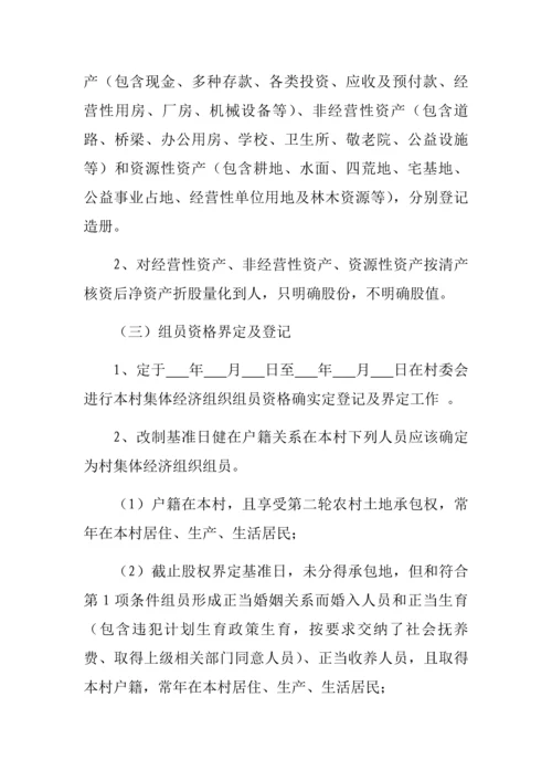 村集体产权核心制度改革实施专业方案.docx