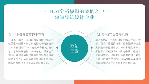 四色多彩简约风PEST分析模型企业培训PPT模板
