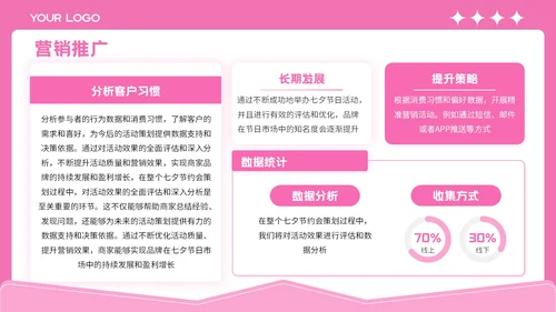 粉色插画风格七夕缘起浪漫之约PPT模板