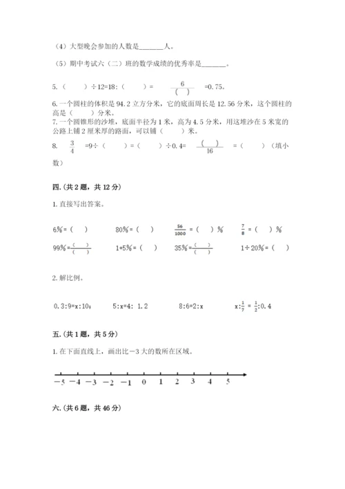 最新人教版小升初数学模拟试卷及答案（考点梳理）.docx