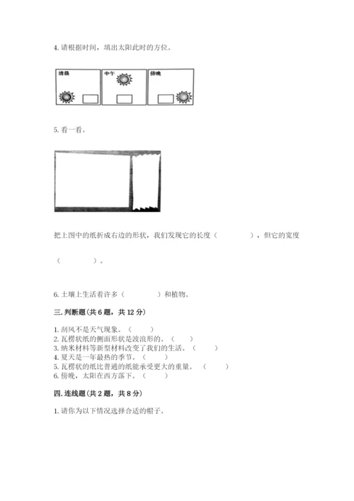 教科版小学二年级上册科学期末测试卷（名师系列）.docx