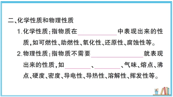 【同步默记本】人教版化学九上 第一单元 走进化学世界（课件版）