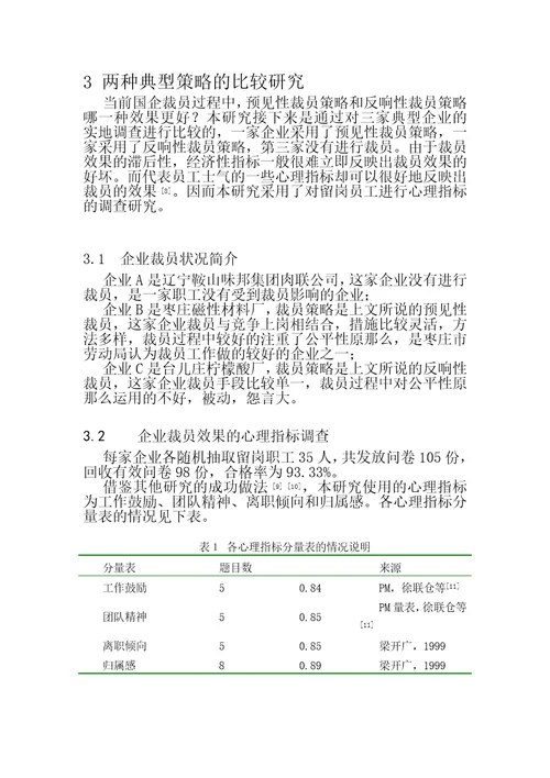 国企变革过程中裁员策略的比较研究doc页