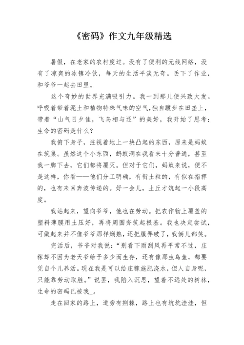 《密码》作文九年级精选.docx