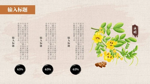 黄色系简约中国风中医药培训PPT模板