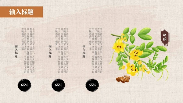 黄色系简约中国风中医药培训PPT模板