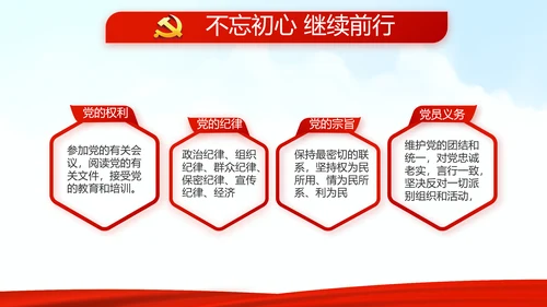 红色党建党支部党员大会工作总结汇报动态PPT