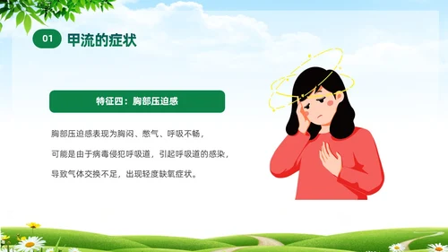 绿色清新关注健康预防甲流甲型流感病毒知识科普讲座PPT