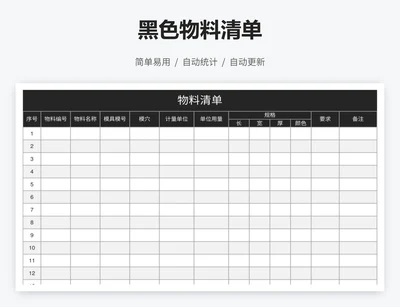 黑色物料清单