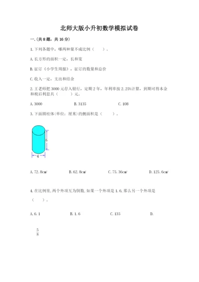 北师大版小升初数学模拟试卷带答案（新）.docx