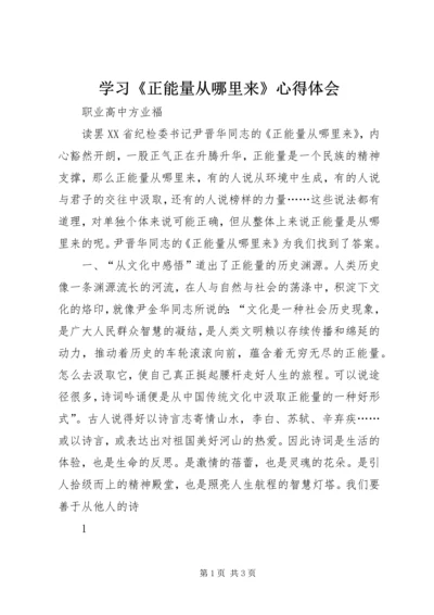 学习《正能量从哪里来》心得体会.docx