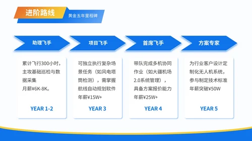 蓝色3D风职业生涯规划无人机