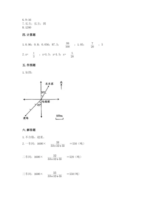 人教版六年级下册数学期末测试卷（精选题）word版.docx