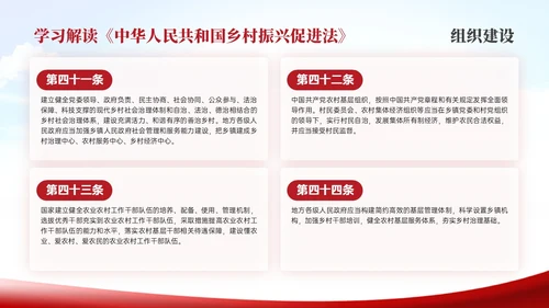 红色简约乡村振兴促进法解读学习PPT模板