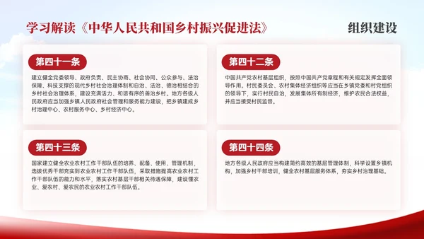 红色简约乡村振兴促进法解读学习PPT模板