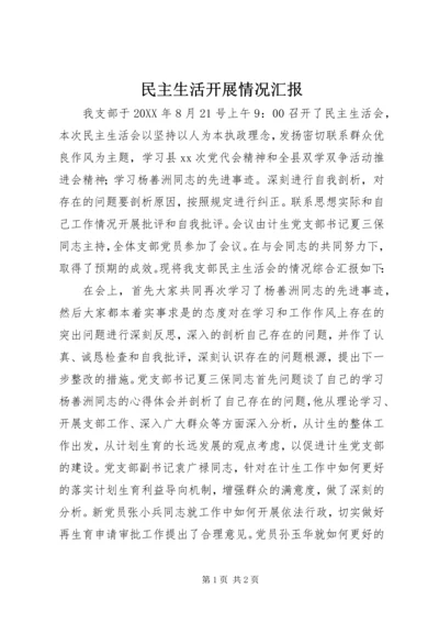 民主生活开展情况汇报 (3).docx