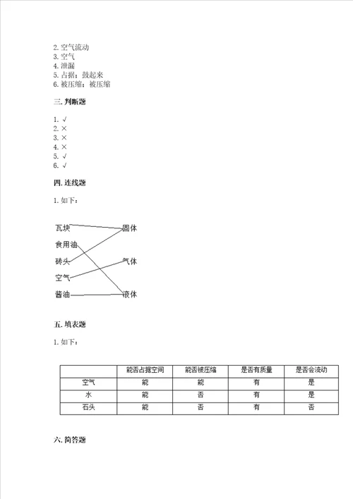 教科版科学三年级上册第2单元空气测试卷重点