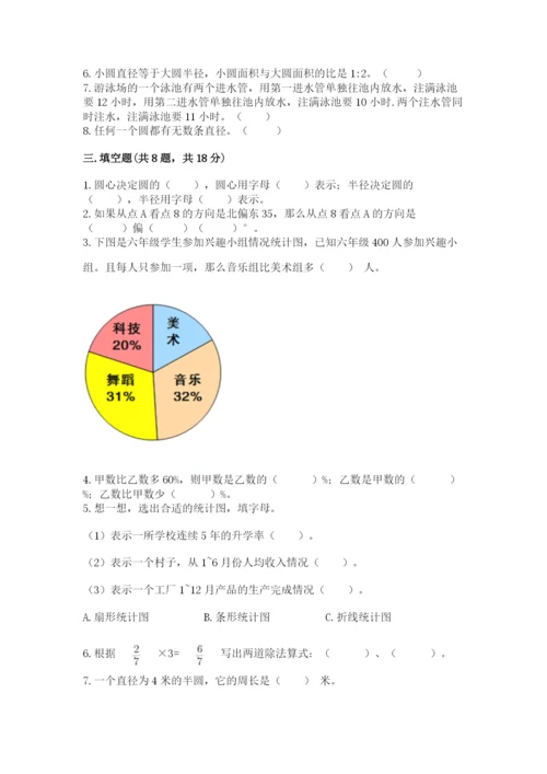 2022人教版六年级上册数学期末卷【中心小学】.docx