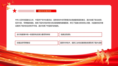 全民国防教育日红旗五角星PPT模板