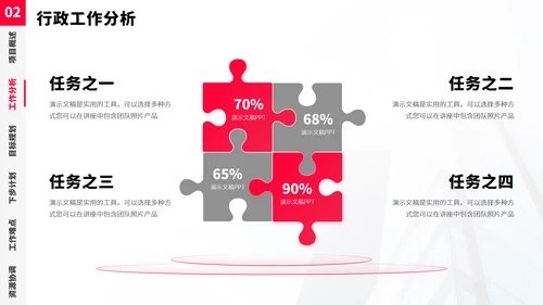 红色项目管理资源方案PPT模板