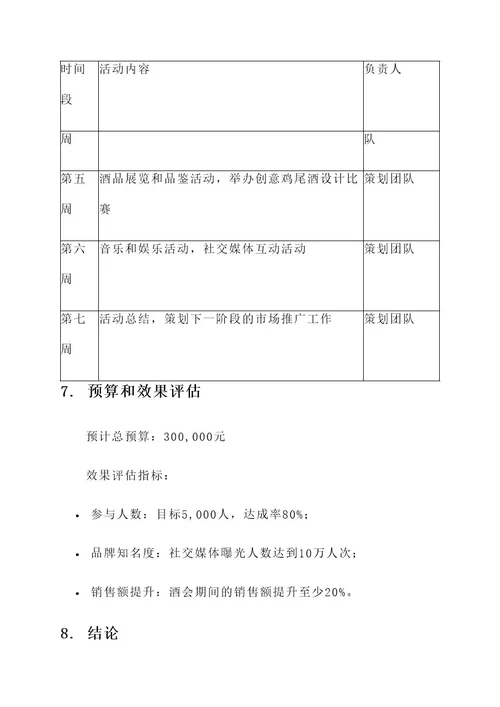 酒会策营销方案