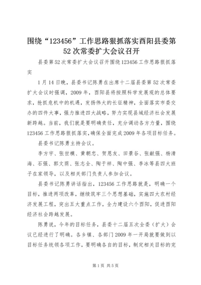 围绕“123456”工作思路狠抓落实酉阳县委第52次常委扩大会议召开.docx