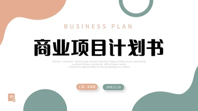 莫兰迪色简约形状商业项目计划书PPT商业计划书