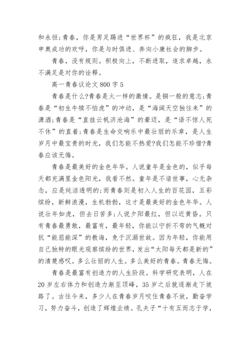高一青春议论文800字2022范文.docx