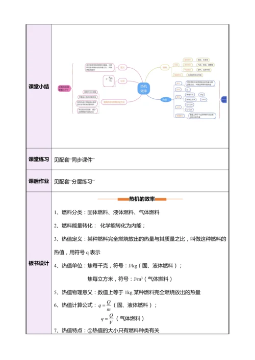 14.2热机的效率（教学设计）【2024秋人教九全物理高效完全备课】