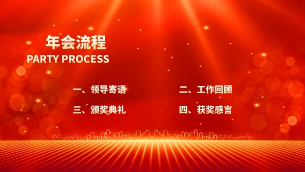 红色鎏金风年终客户订货会晚会PPT模板