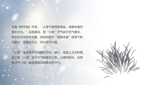蓝色小清新小雪节气PPT模板