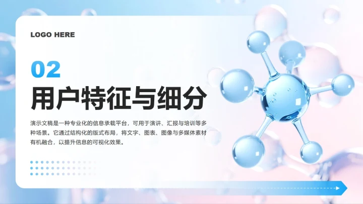 蓝粉色简约风医美医疗行业经济消费调研报告PPT模板